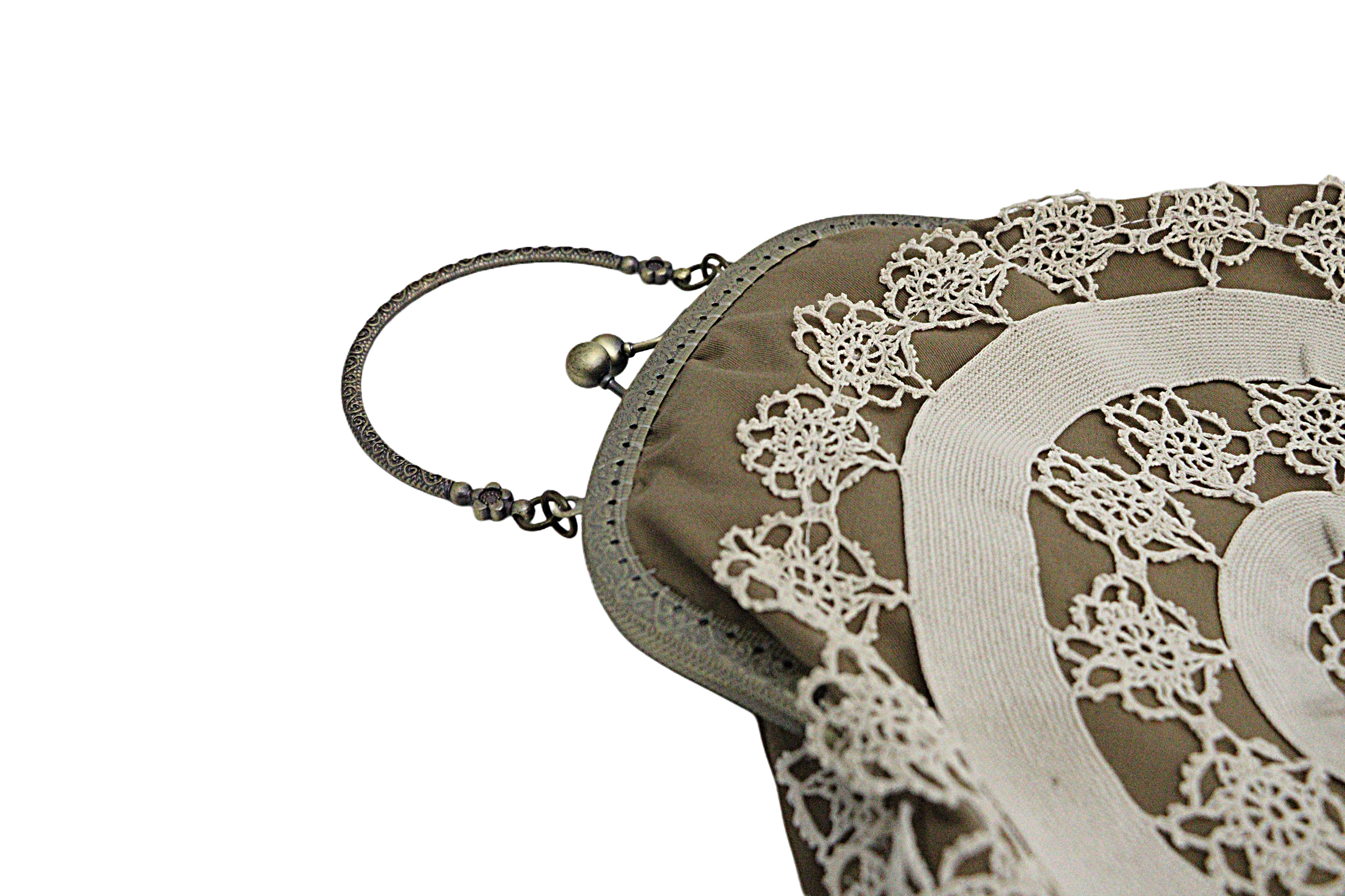 Beige Circle Lace Handbag from the Atatürk Movie Collection