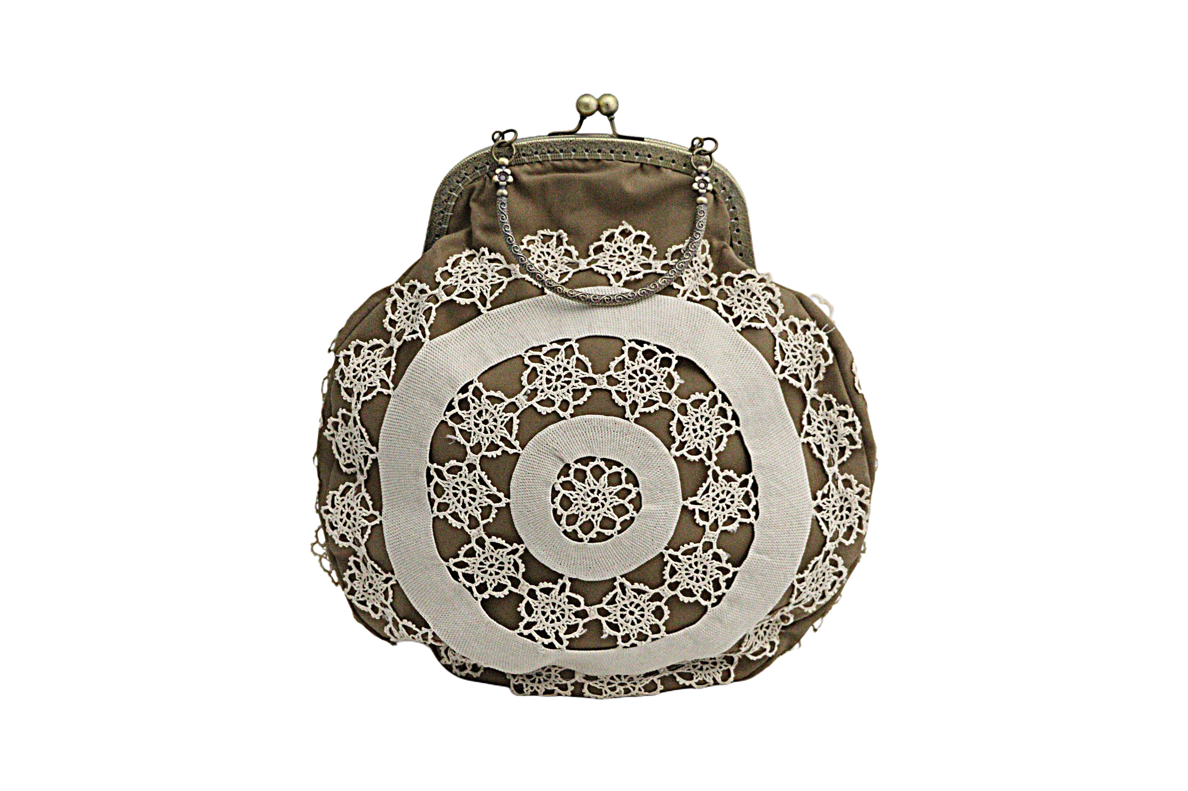 Beige Circle Lace Handbag from the Atatürk Movie Collection