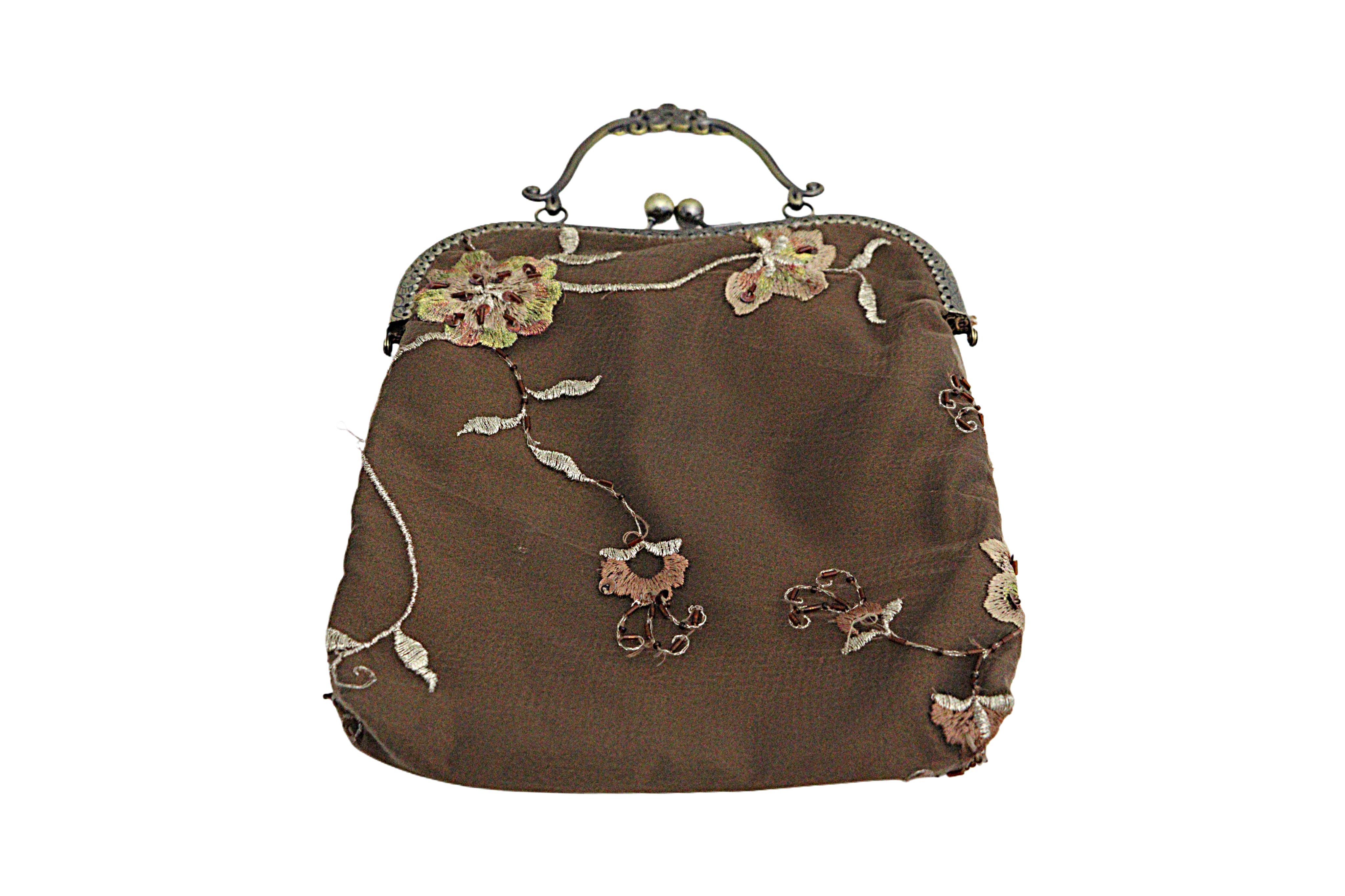 Brown Floral Embroidered Handbag from the Atatürk Movie Collection