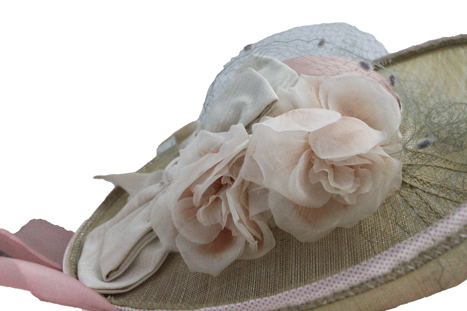 Graceful Vintage Wide-Brim Hat with Scarf – Timeless Elegance