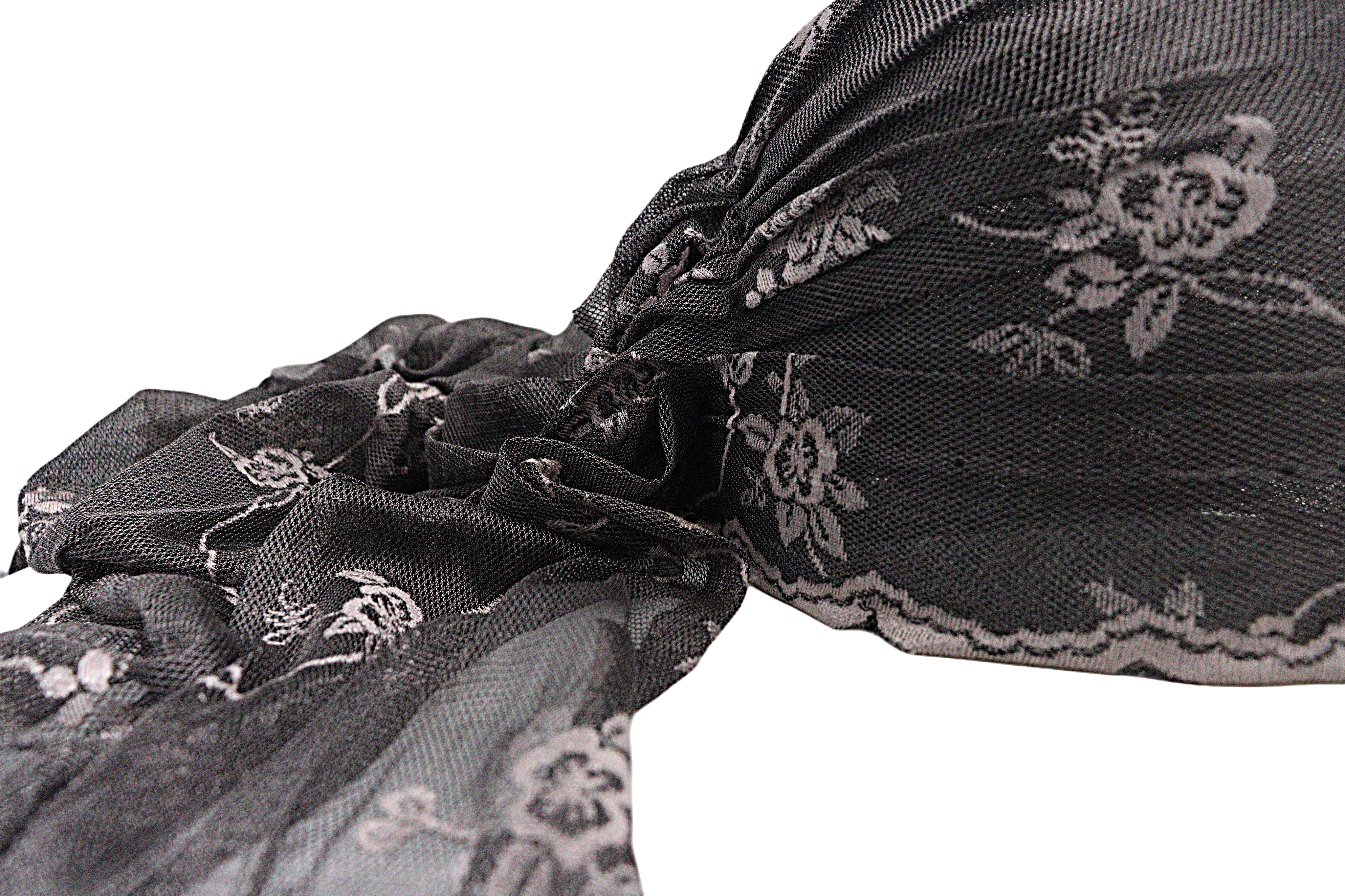 Embroidered Floral Mesh Turban with Veil from the Atatürk Movie Collection