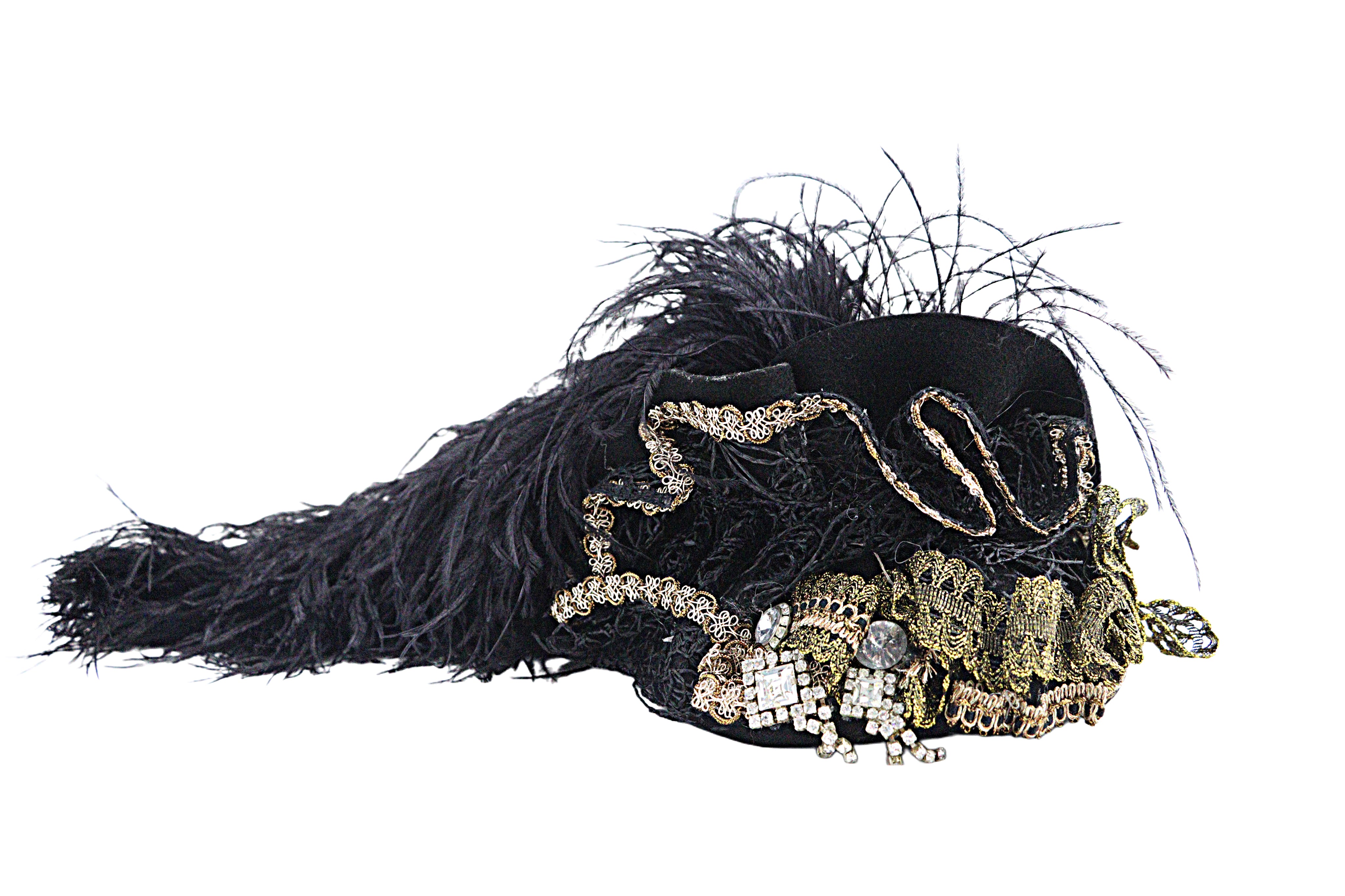 Elaborate Black Feathered Hairpiece from the Atatürk Movie Collection