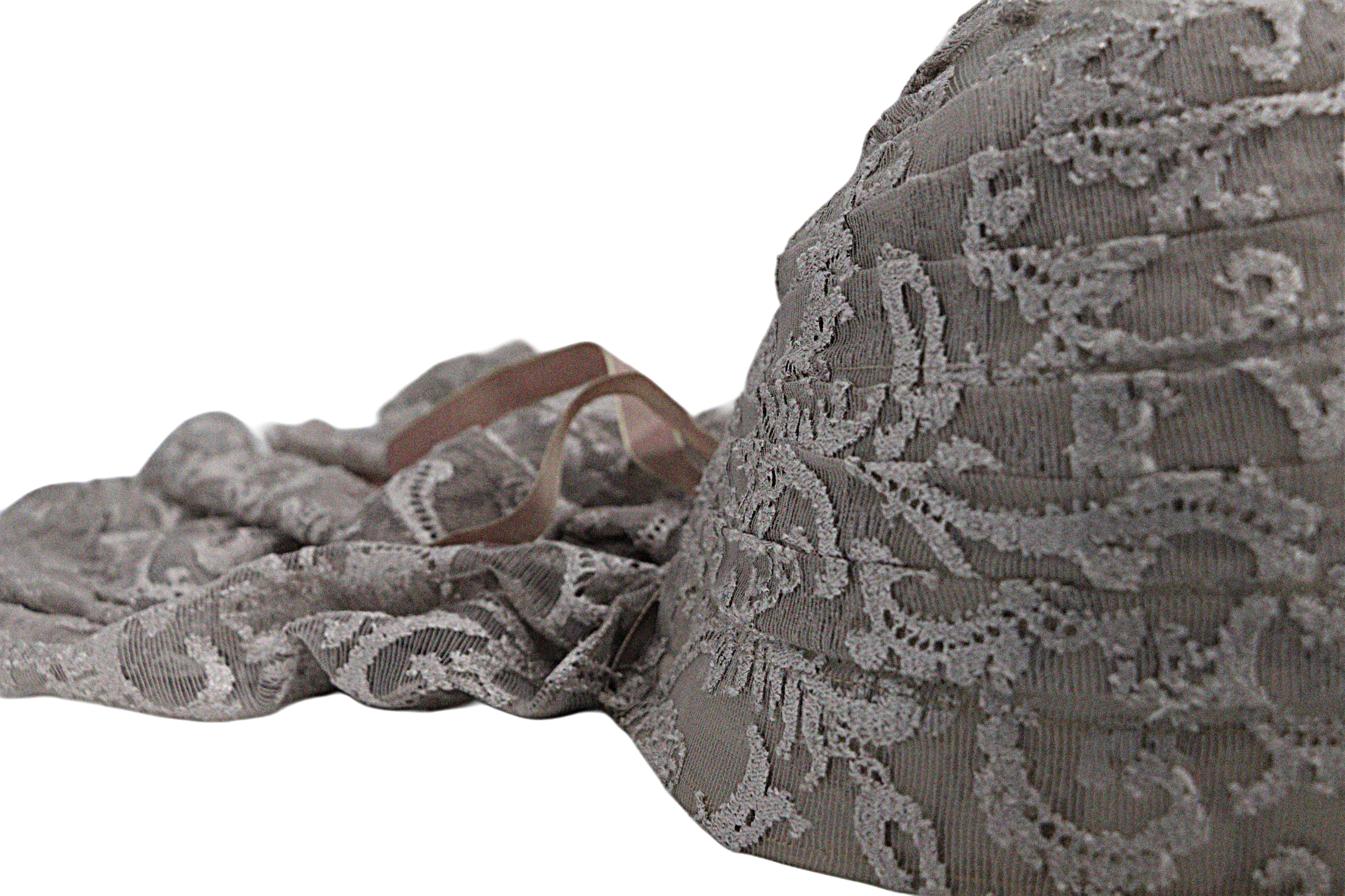 Vintage Lace Wrap Hat in Elegant Taupe from the Atatürk Film Collection