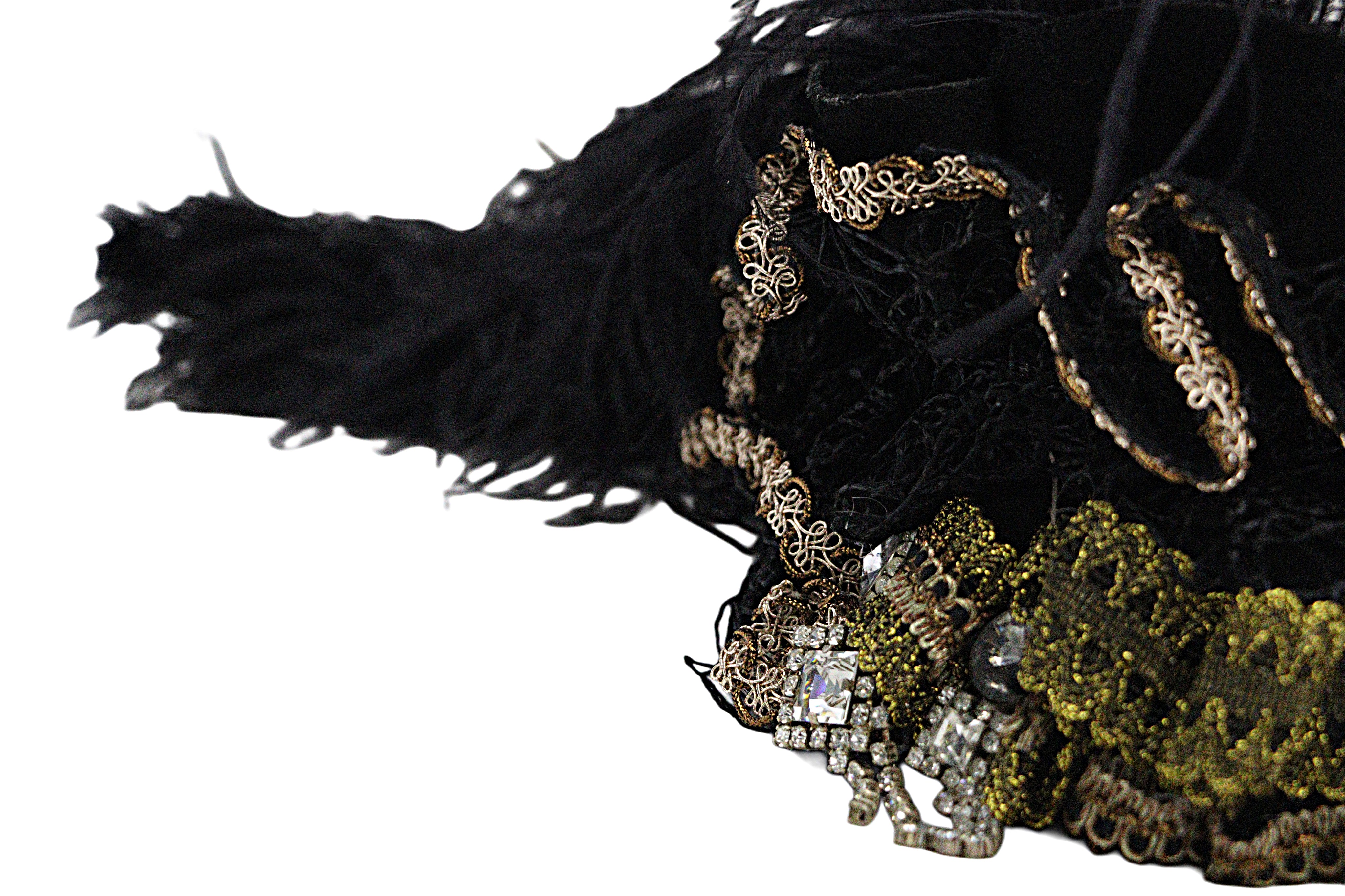 Elaborate Black Feathered Hairpiece from the Atatürk Movie Collection