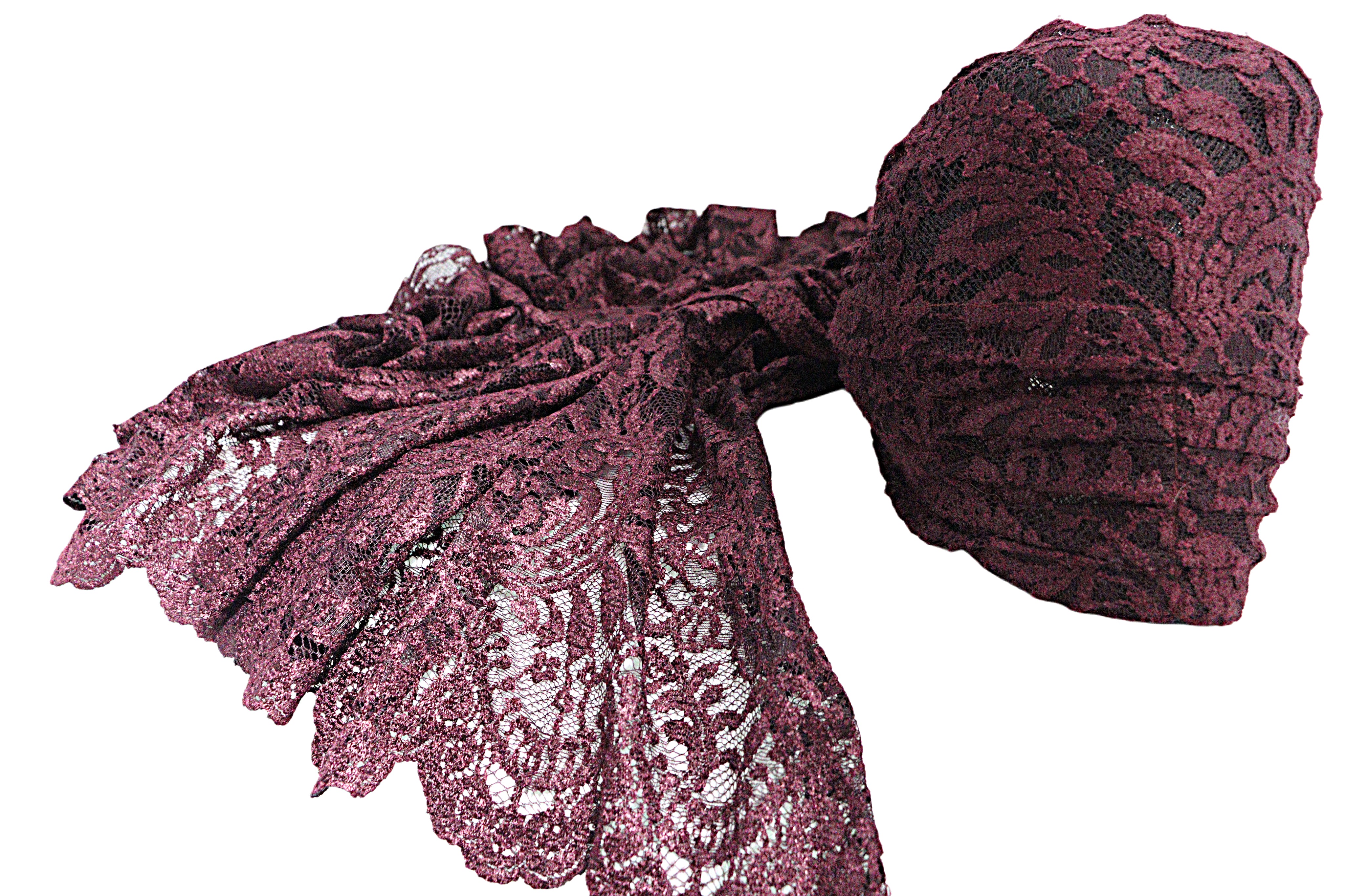 Elegant Maroon Lace Wrap Hat from the Atatürk Film Wardrobe