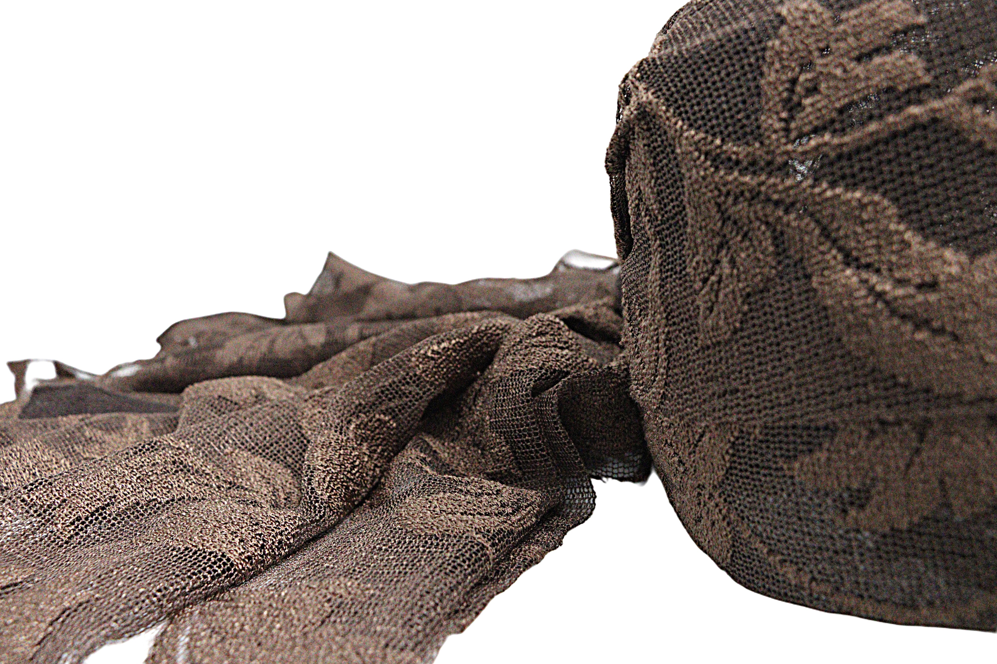 Vintage Brown Floral Lace Wrap Hat from the Atatürk Film Collection