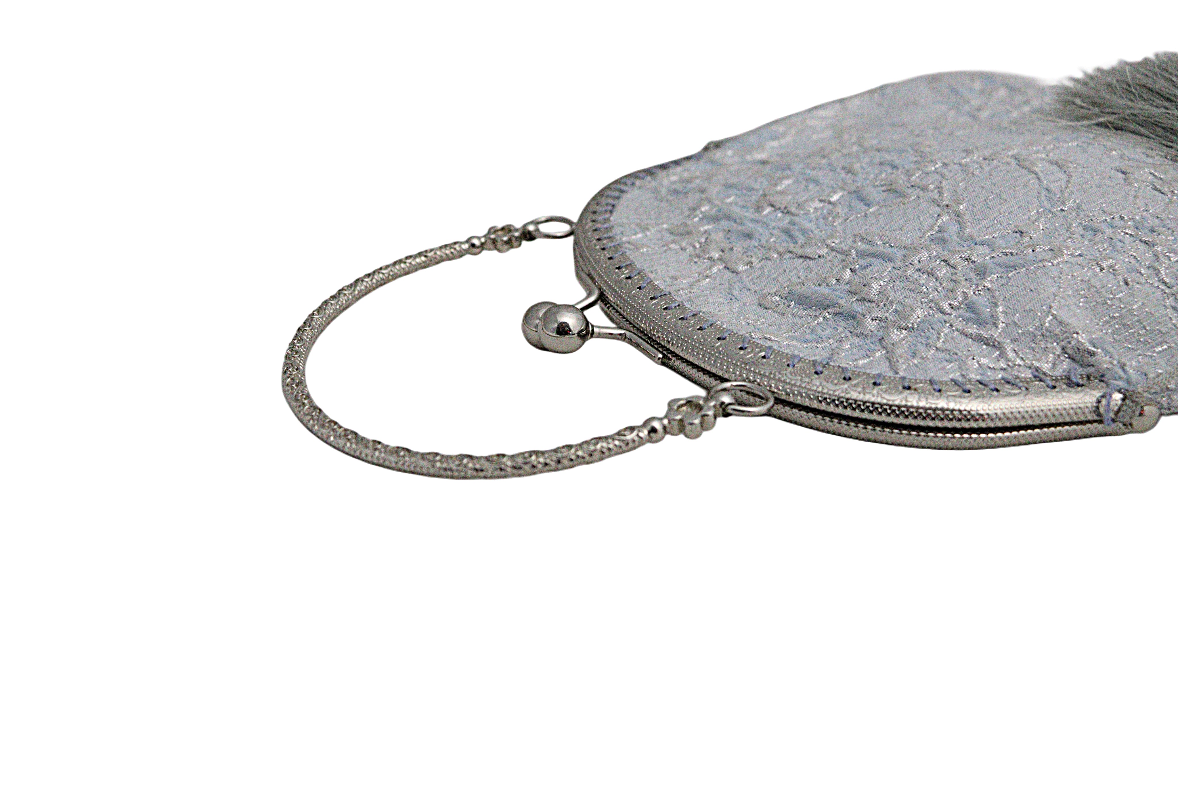 Pale Blue Floral Lace Handbag with Tassels from the Atatürk Movie Collection